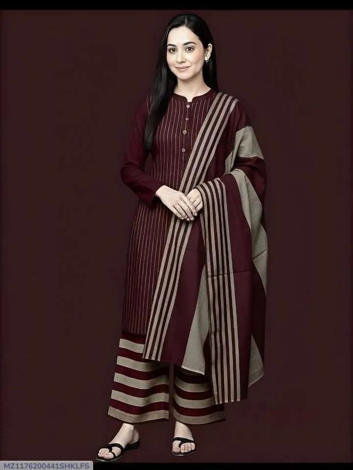 3 Pcs Women's Unstitched Printed Suit